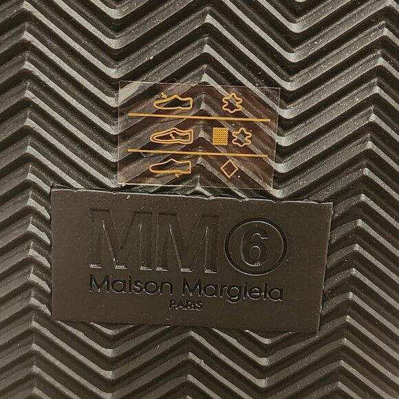 Maison Margiela MM6 Platform High-Top Sneakers Black Size 39 - Suede Logo Print - Picture 4 of 7